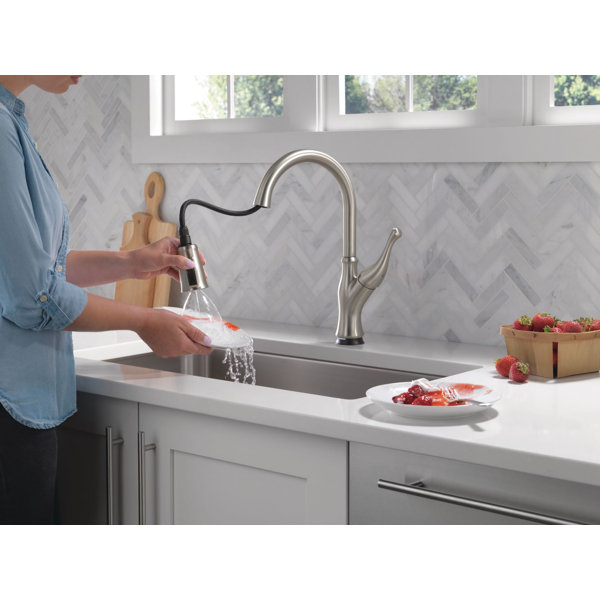 Delta Ophelia Pull Down Sprayer Touch Kitchen Sink Faucet, Touch